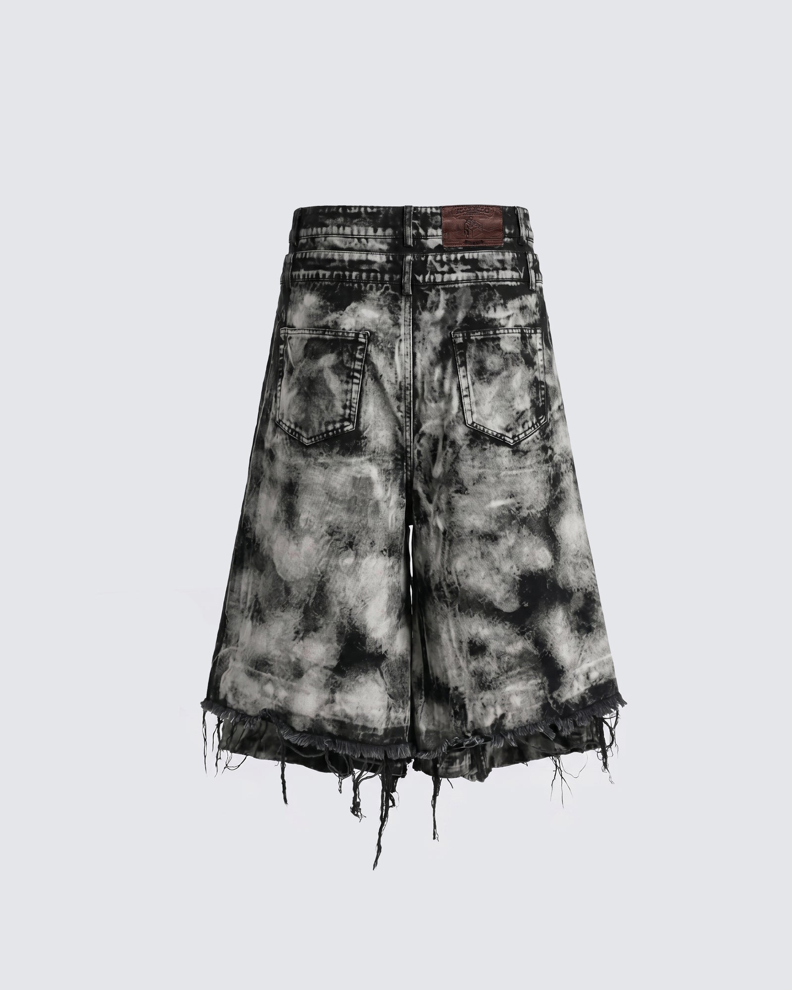 KIIKIO-Distressed Washed Layered Denim Shorts New