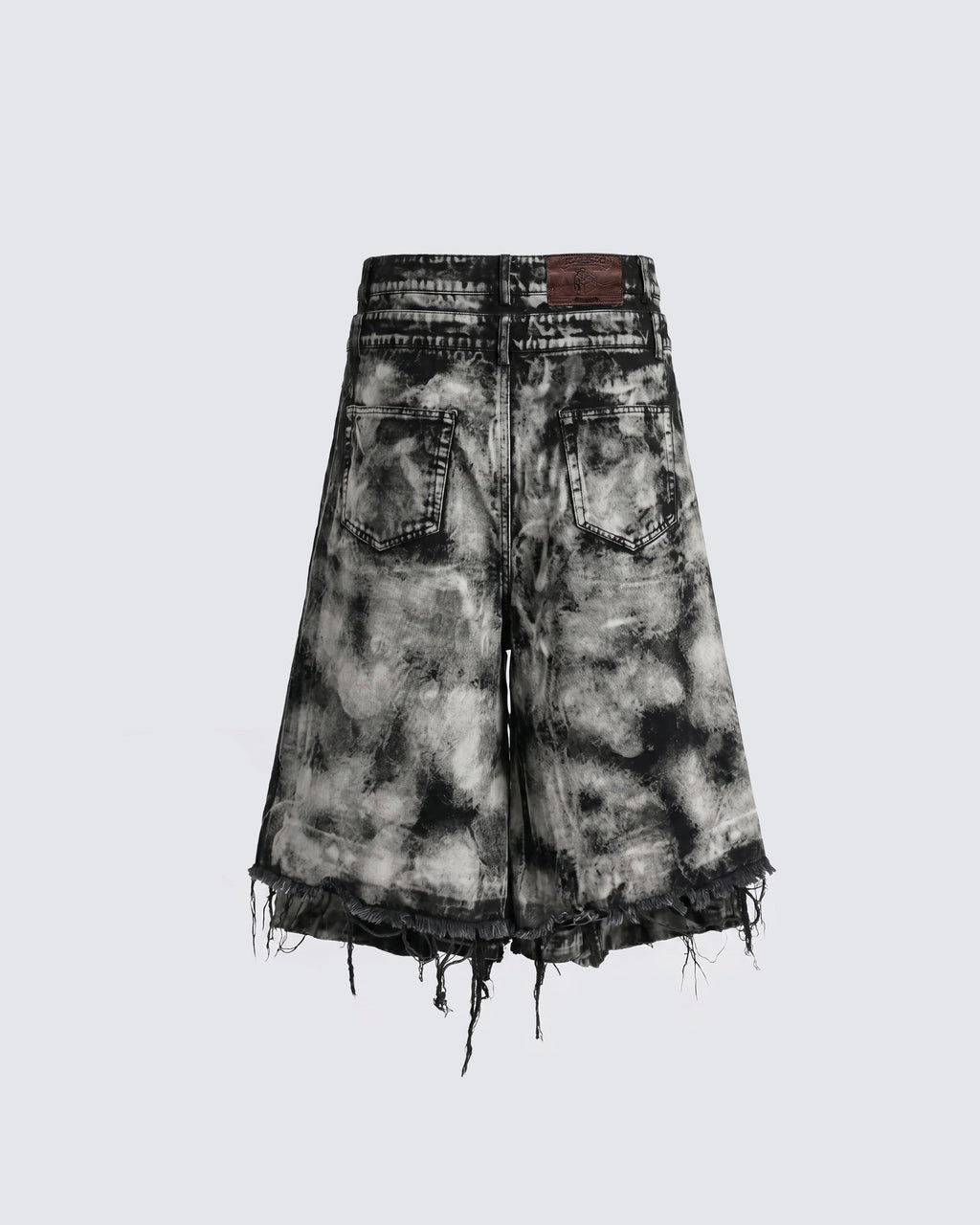 New Raw Hem Ripped Black Jean Shorts