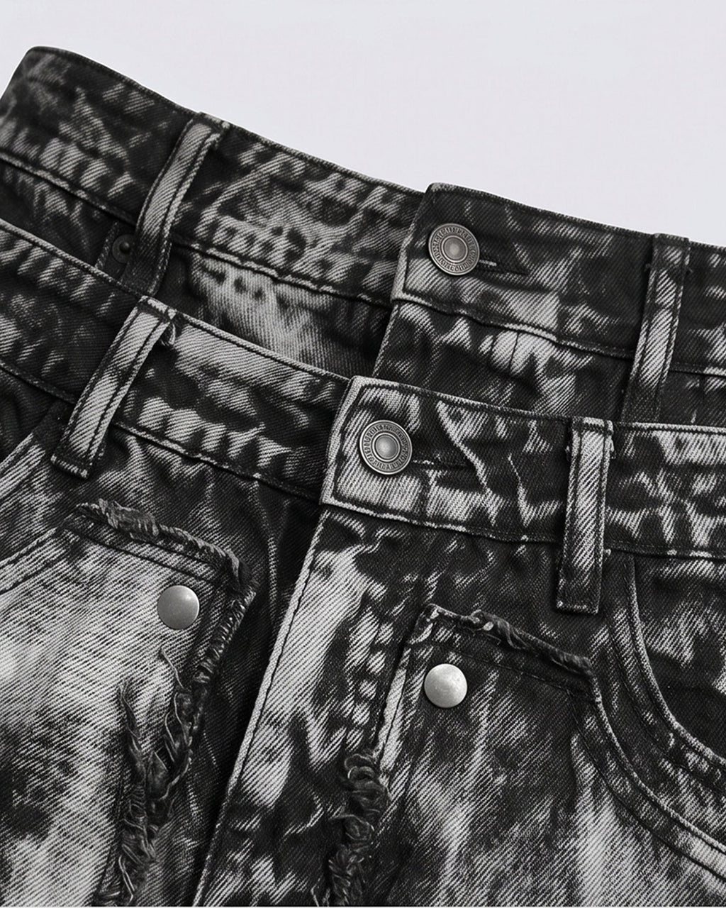 New Raw Hem Ripped Black Jean Shorts