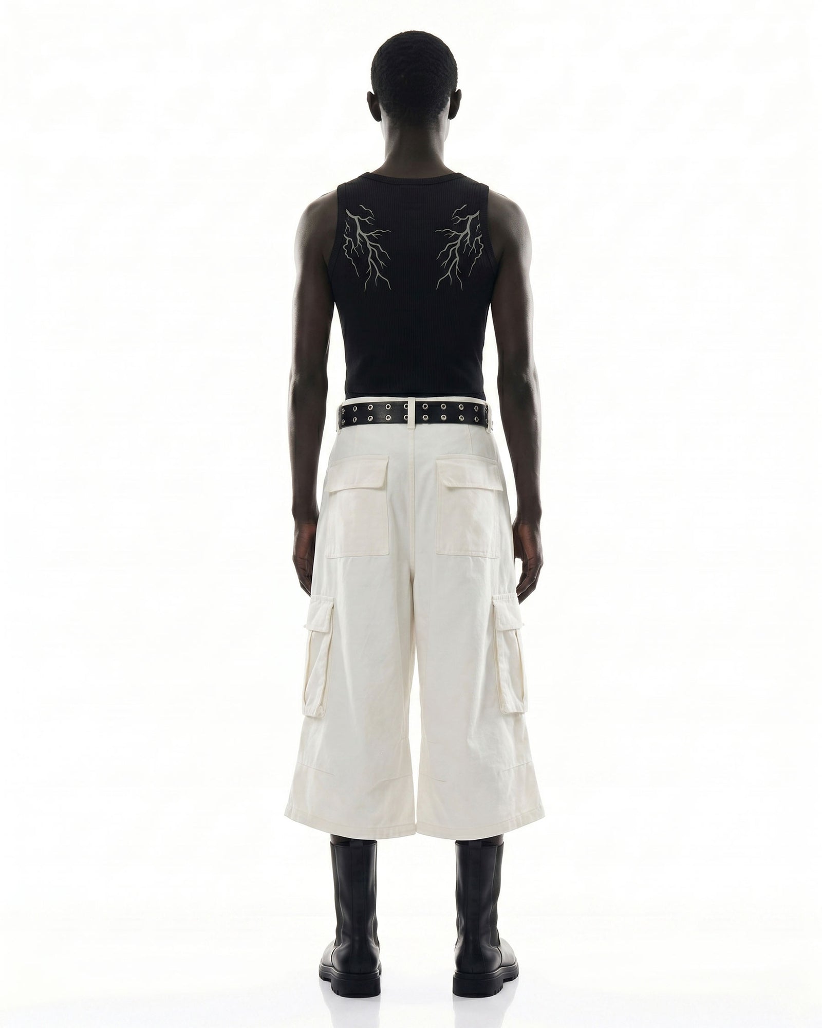 LIGHTNING Series | Gothic Chain Strap Utility Shorts