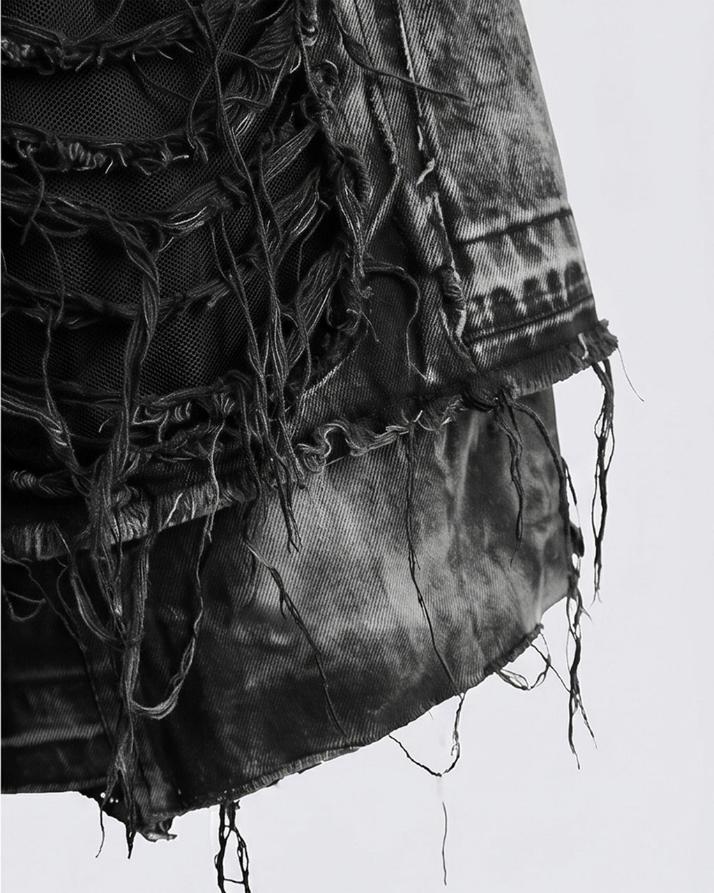 New Raw Hem Ripped Black Jean Shorts