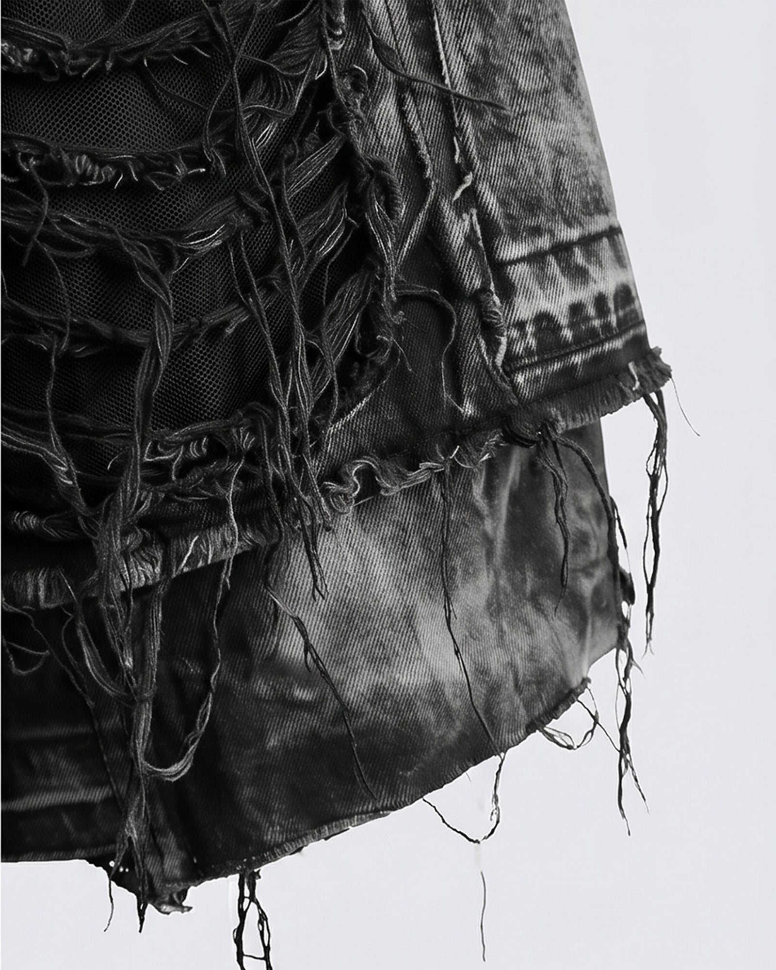New Raw Hem Ripped Black Jean Shorts