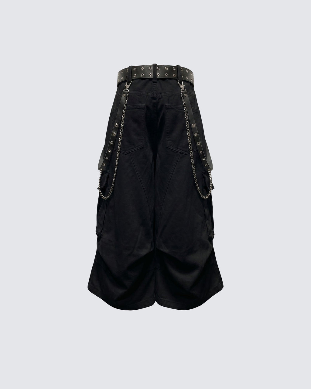 LIGHTNING Series | Gothic Chain Strap Utility Shorts