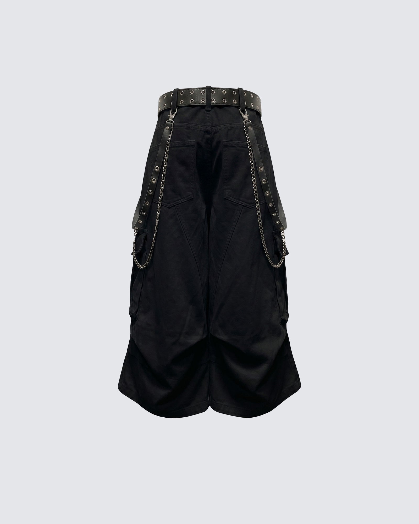 LIGHTNING Series | Gothic Chain Strap Utility Shorts
